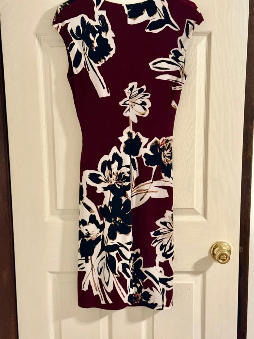 Ralph Lauren Burgundy Floral Wrap Midi Dress - Picture 6 of 7